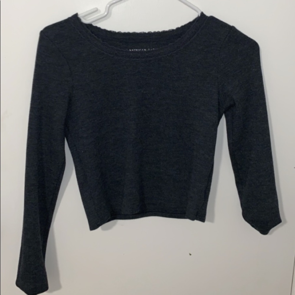 AMERICAN EAGLE LONG SLEEVE LACE TRIM TOP